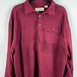 Penmans Sweater Size 2XL Burgundy Long Sleeve Collared Pocket Stretch